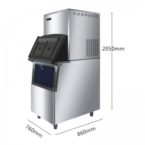 OLABO不锈钢制冰机200kg商用制冰机